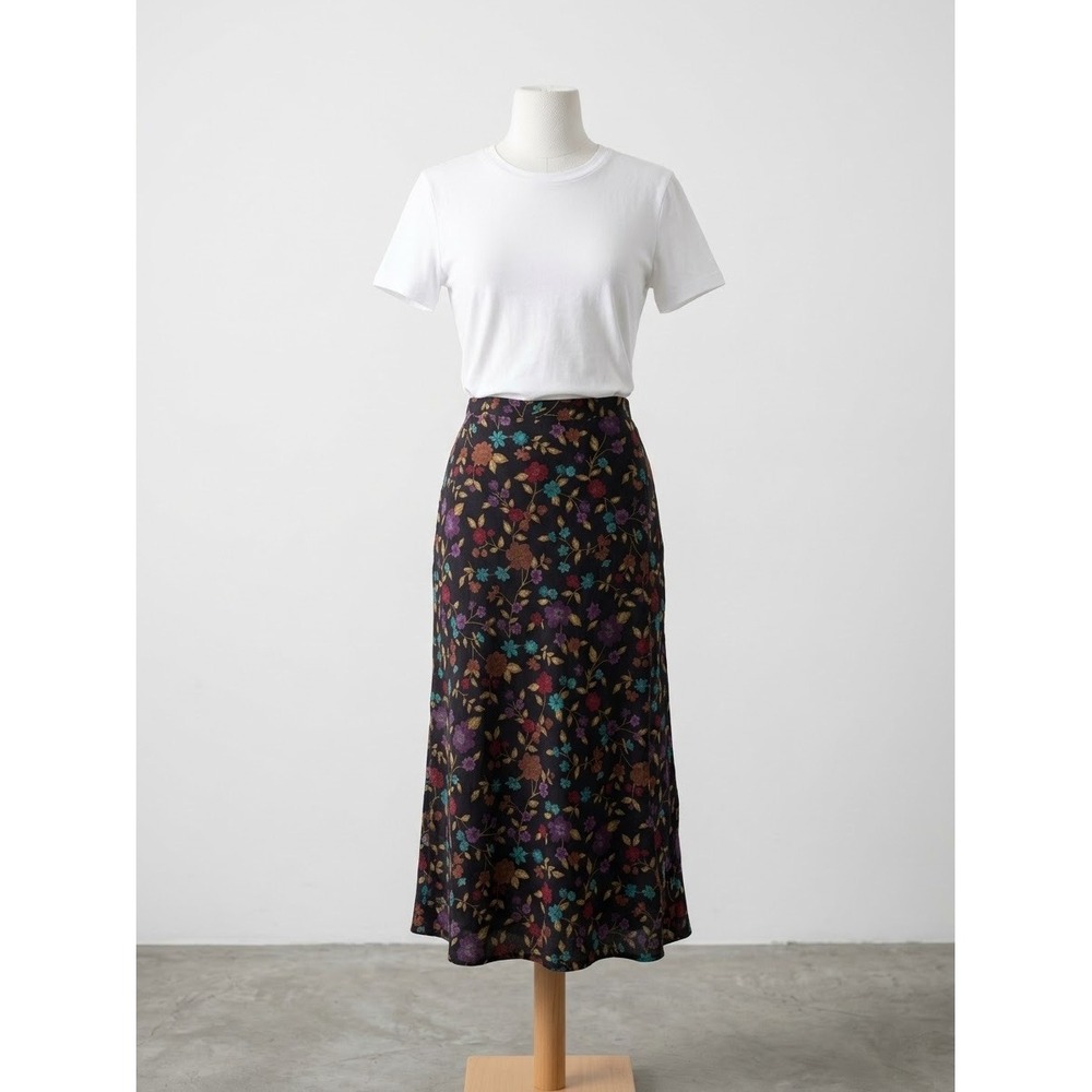 Vintage 90s Sag Harbor Floral Midi Skirt Size Large Petite Fairy Y2K Cottagecore